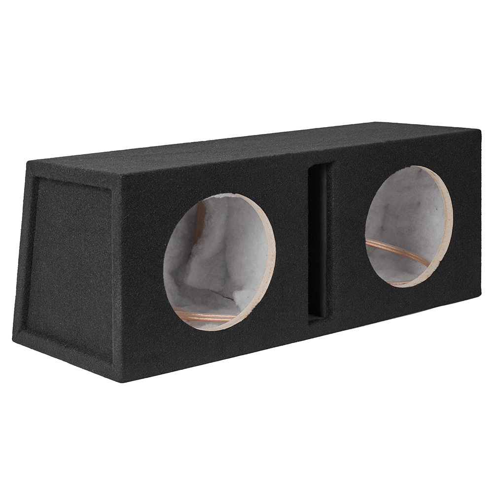 En svart baslåda med två cirkulära öppningar.