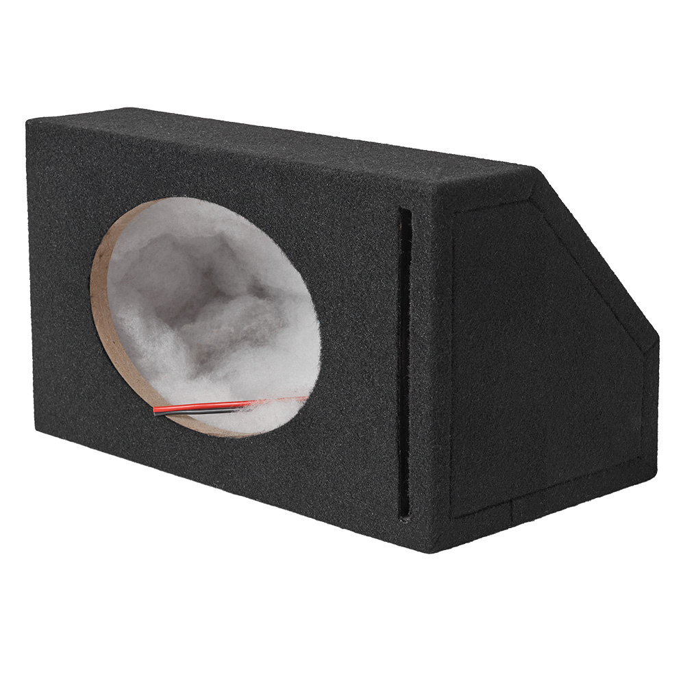 Högtalarlåda i svart, portad design, med dämpning och plats för 6x9 tum högtalare.