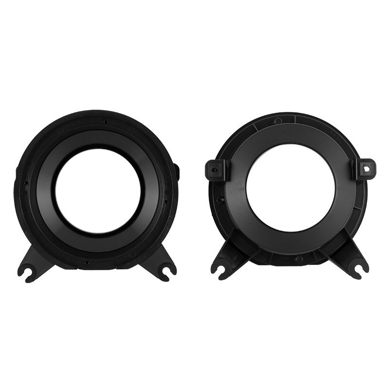 Högtalaradapter för Volvo S70/V70, svart plast, rund form.