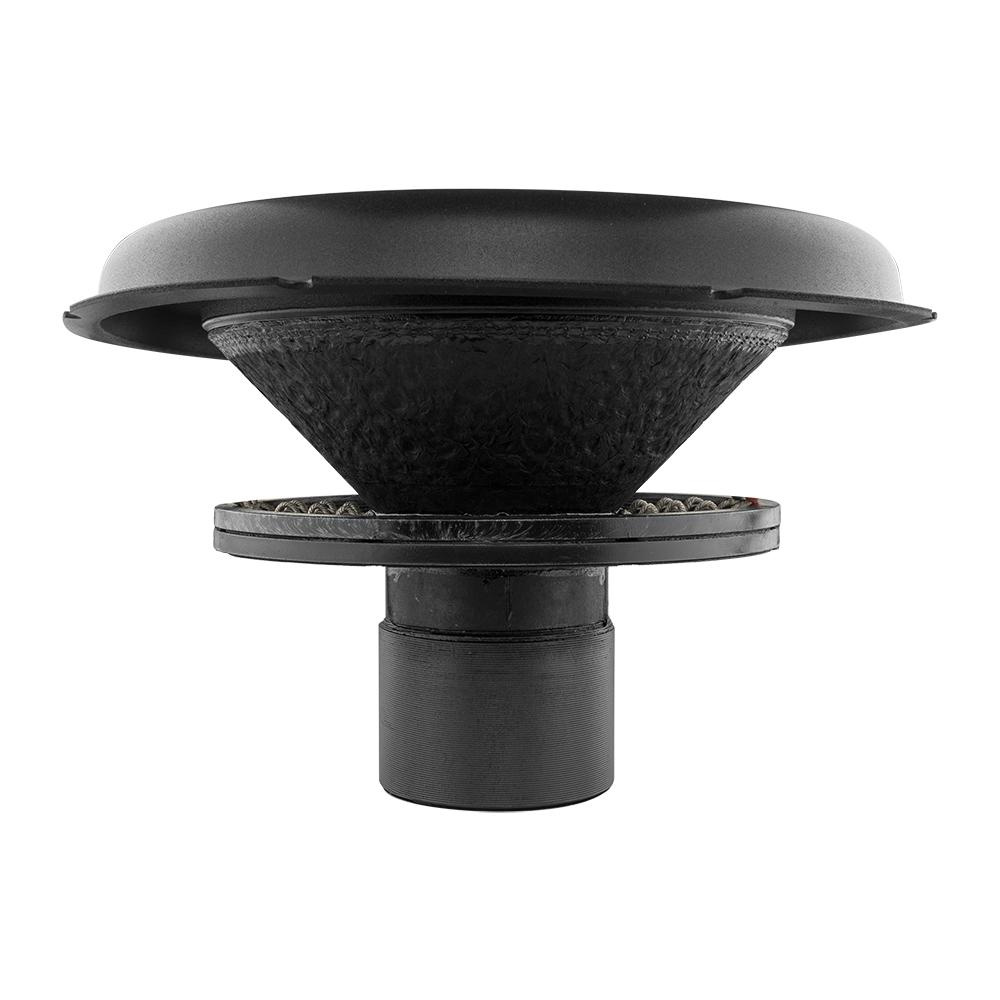 En subwoofer med en kon och en monteringsring.