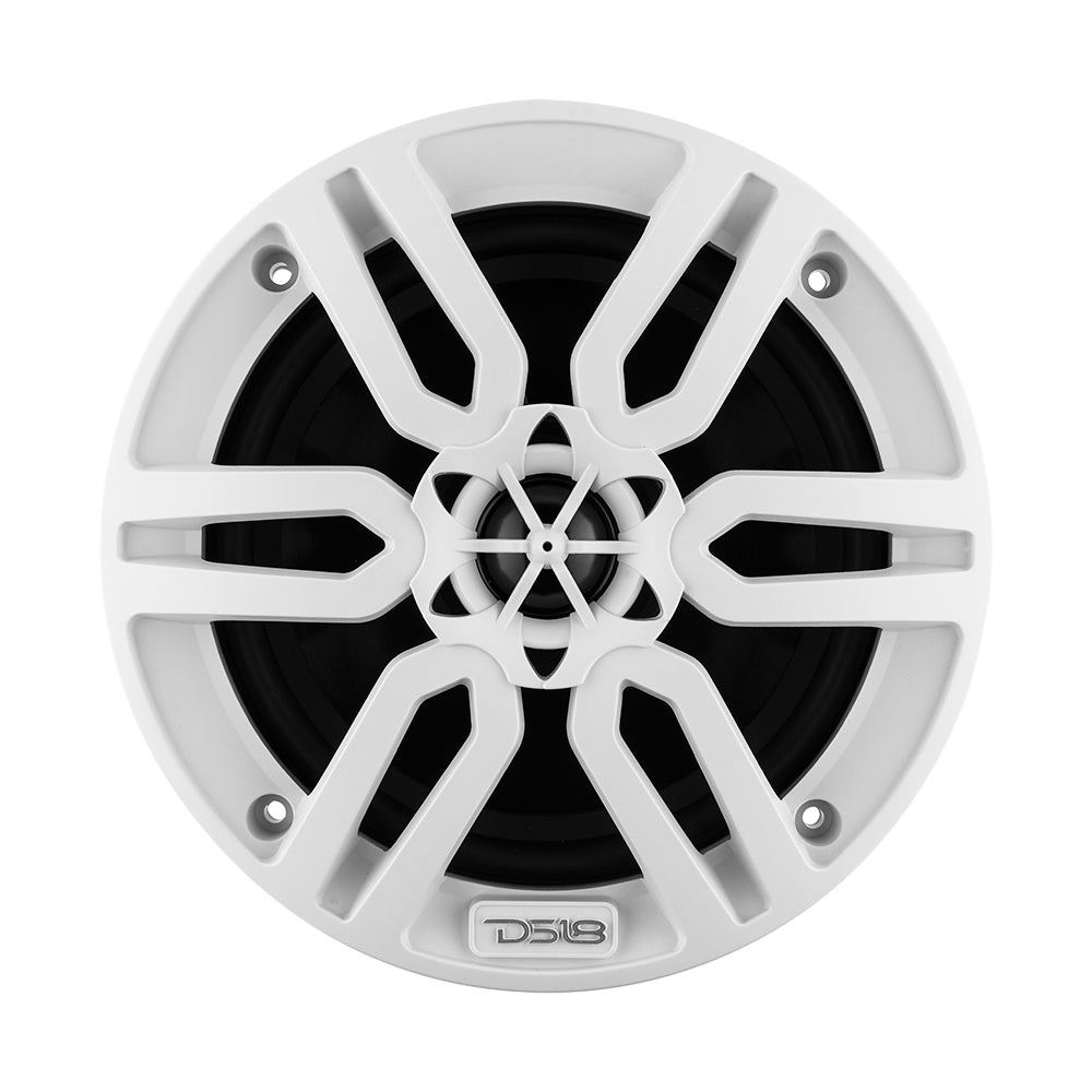 Vita 6,5 tums marinhögtalare med elegant design och svart membran.