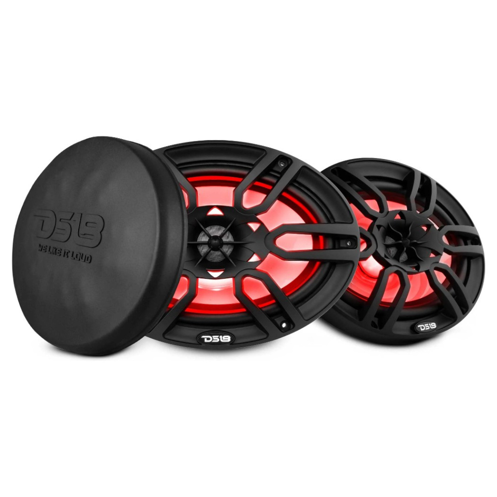 DS18 NXL-69/BK, svarta 6x9 tums marinhögtalare med LED, par