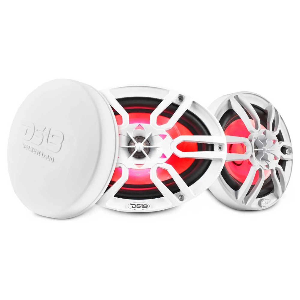 DS18 NXL-69/WH, vita 6x9 tums marinhögtalare med LED, par