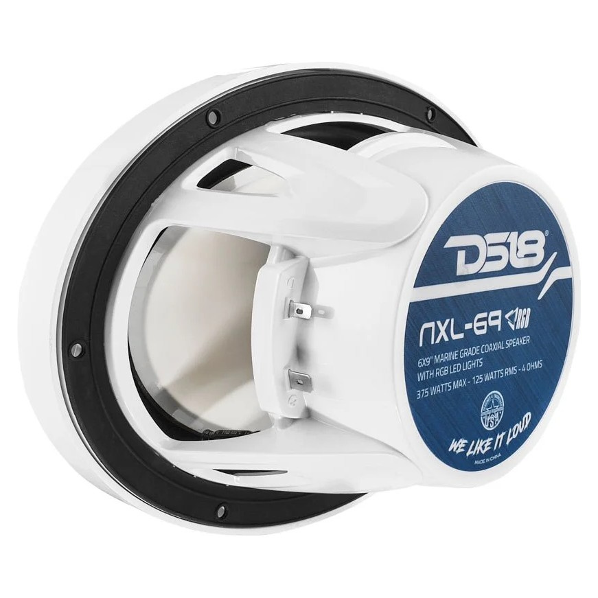 DS18 NXL-69/WH, vita 6x9 tums marinhögtalare med LED, par