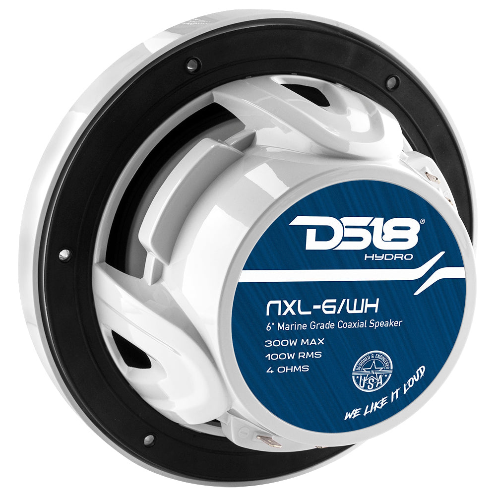 DS18 NXL-6, vita 6.5 tums marinhögtalare med LED, par, ny produkt - fraktskadad kartong