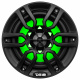 DS18 NXL-6, svart 6.5 tums marinhögtalare med LED, par Svart 6.5 tums marinhögtalare med LED-belysning i grönt.