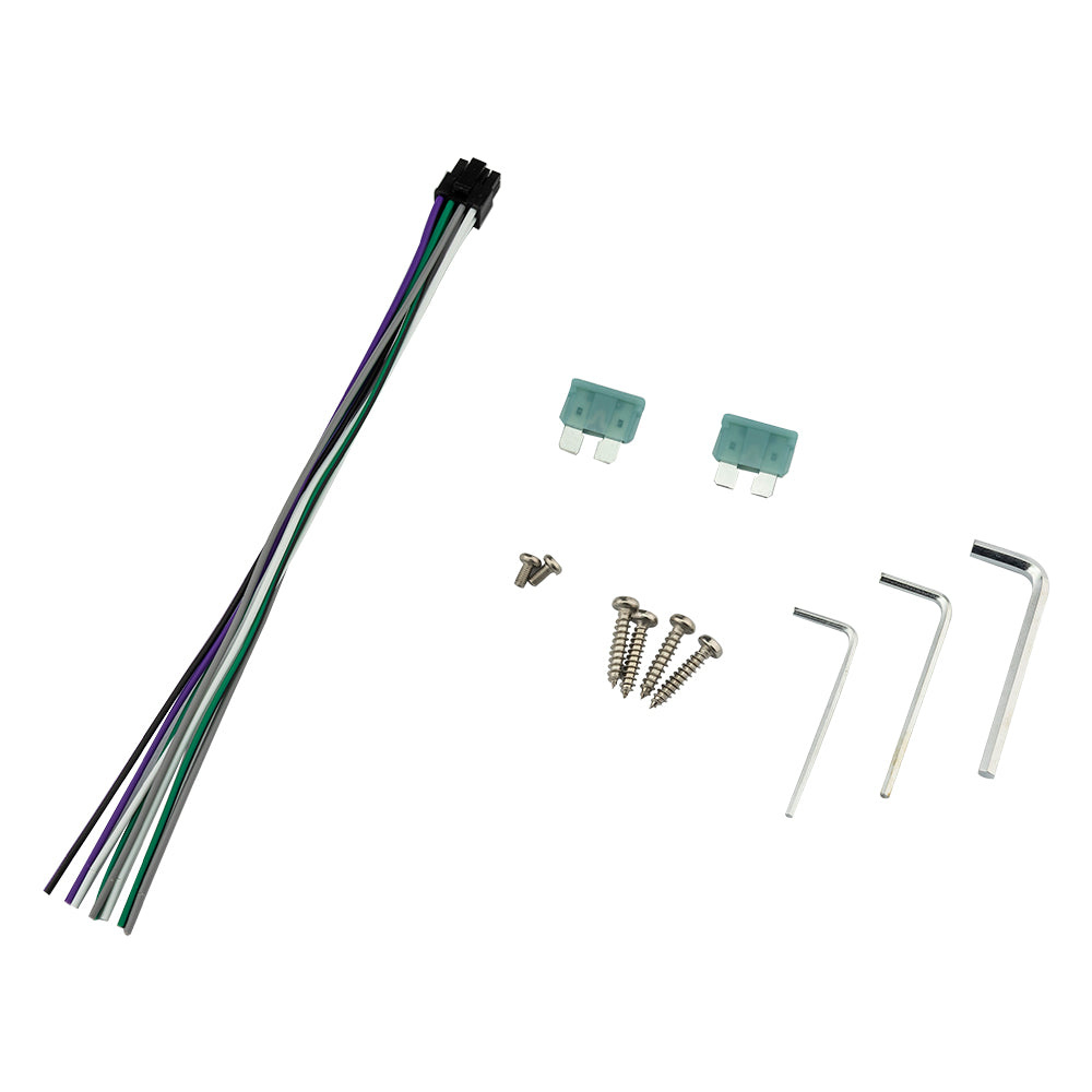 Kablage, säkringar, skruvar och insexnycklar för marint slutsteg.