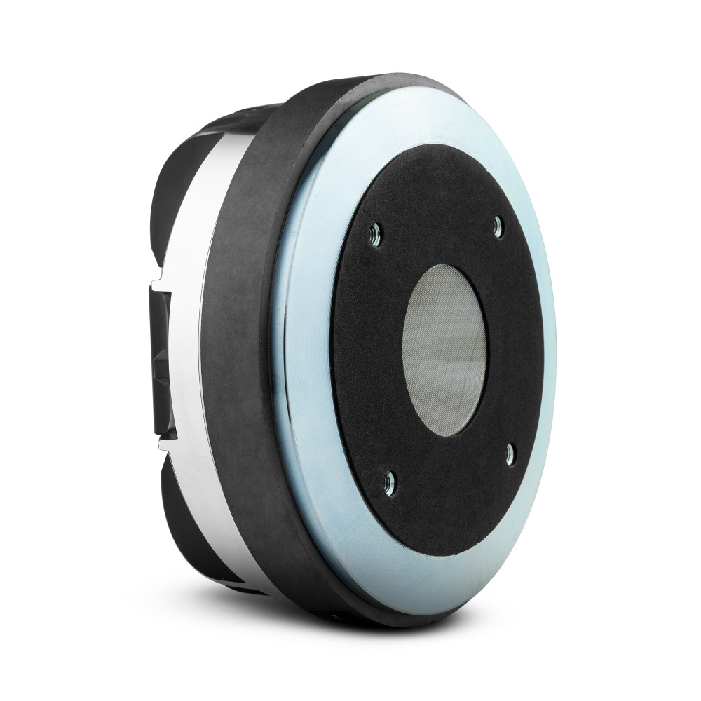 En rund ljuddriver med fenolmembran och metallram.