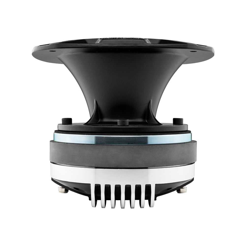 Svart slimmat 2tums horn till driver, med kylflänsar och monteringsfästen.