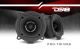 DS18 PRO-TW120B, svart SPL-diskant, par Svart SPL-diskantpar med rund design och logotyp.