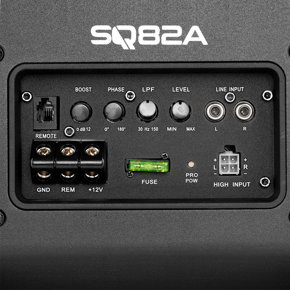 Anslutningspanel med reglage för baslåda DS18 SQ82A.