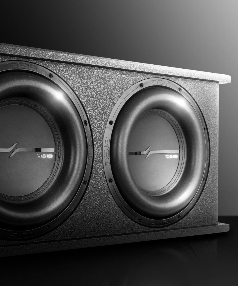 Tung 2x12 tums baslåda med portad design från DS18.