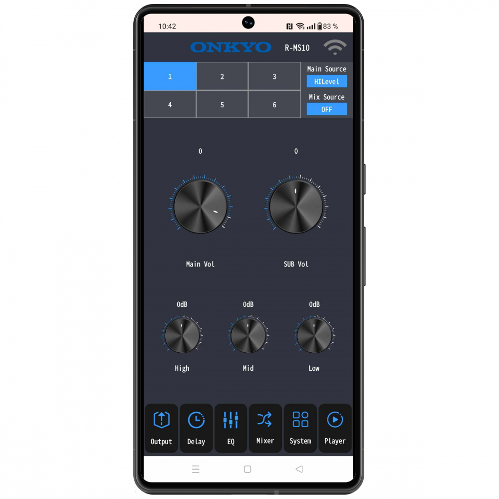 Onkyo R-MS10, 6-kanalig DSP med inbyggd förstärkare och Bluetooth