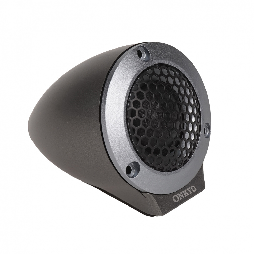 En kompakt diskant med rundad form och gallerframsida.