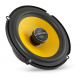 JL Audio C1-650x, 6.5 tums koaxialhögtalare En koaxialhögtalare med gul kon och svart ram. JL Audio-logga i centrum.