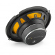 JL Audio C1-650x, 6.5 tums koaxialhögtalare En koaxialhögtalare med svart och gul design.