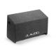 JL Audio CP212-W0v3, 2x12 tums baslåda En mörk grå baslåda med JL Audio-logotyp och hörnform.