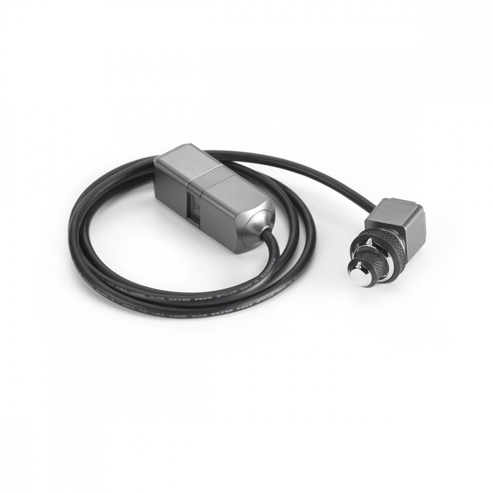 Fjärrkontroll med kabel för JLid-enheter. Grått hölje och justerbar ratt.