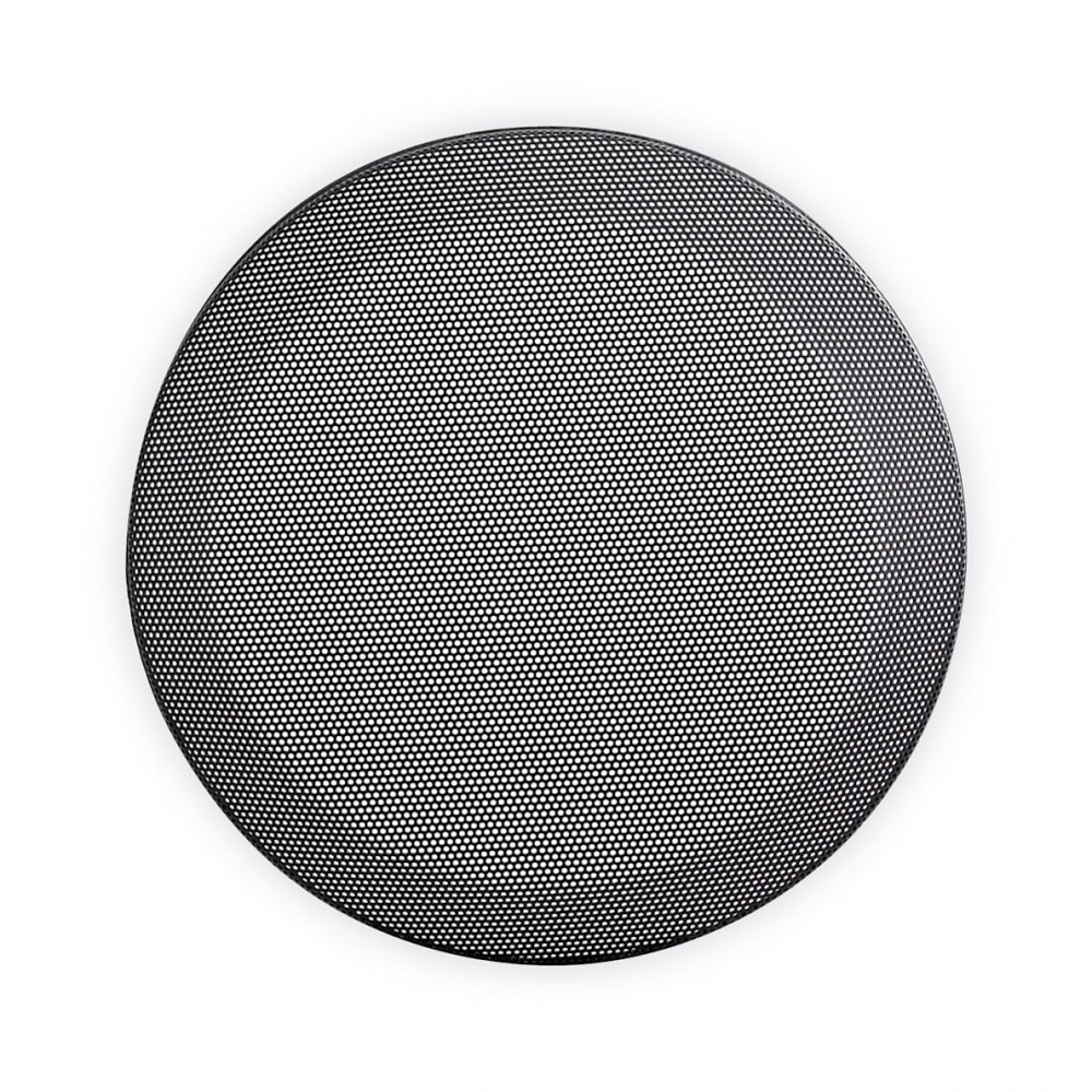 Rund svart galler för 8-tums subwoofer, tät nätstruktur.