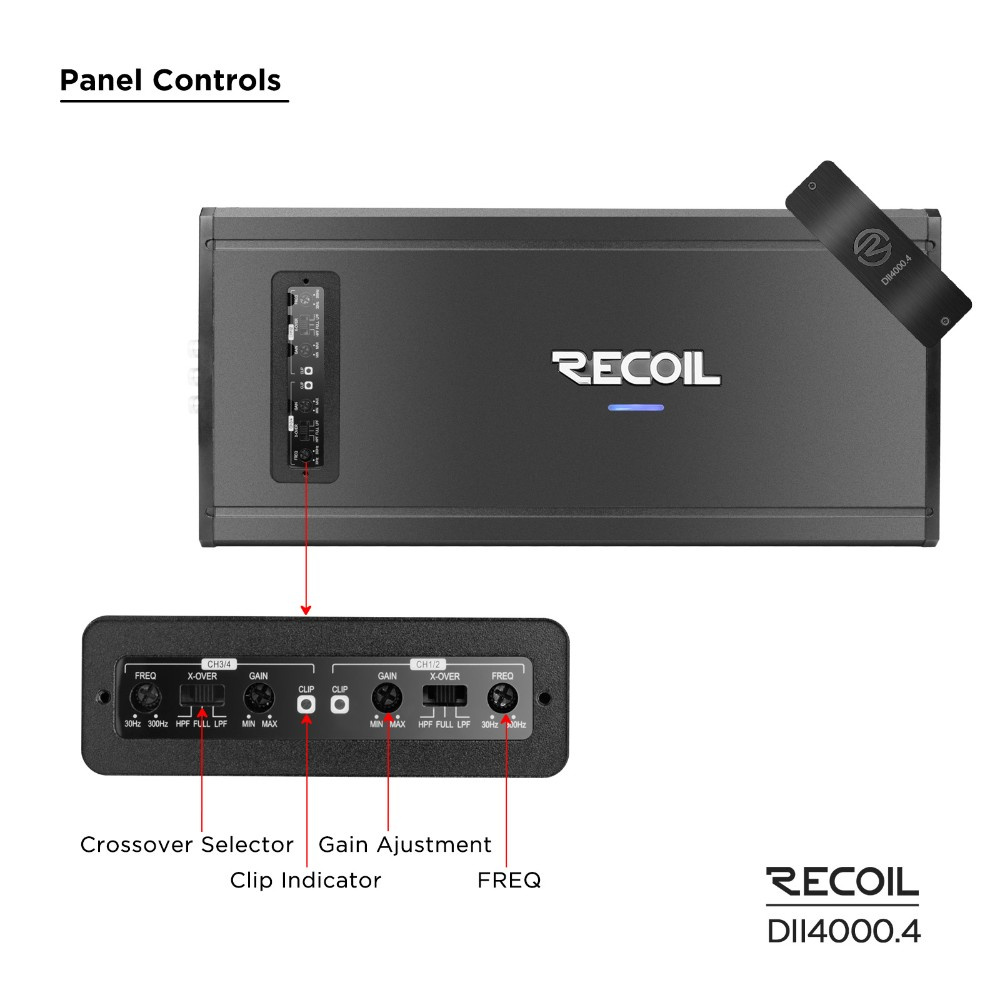 Recoil DII 4000.4, fyrkanaligt slutsteg