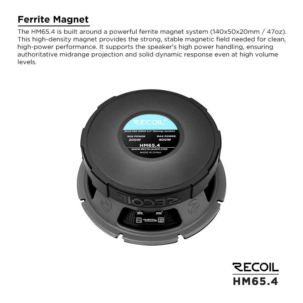 Recoil HM65.4, 6.5-tums midbas/mellanregister, par