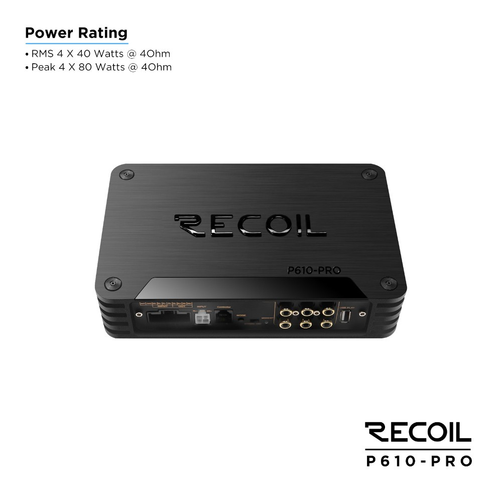 Recoil P610-PRO, DSP-slutsteg med 10 kanaler
