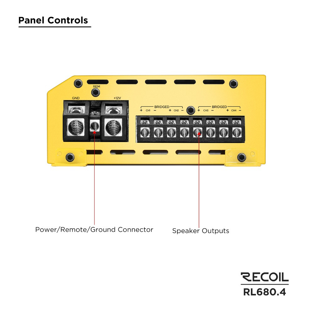 Recoil RL680.4, fyrkanaligt slutsteg