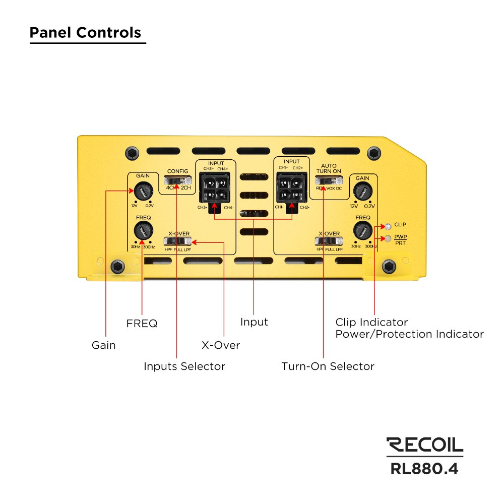 Recoil RL880.4, fyrkanaligt slutsteg
