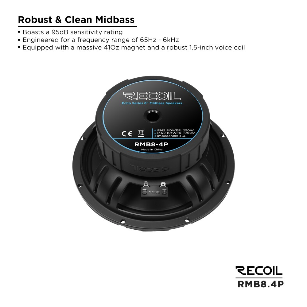 Recoil RMB8-4P, 8-tums midbas/mellanregister, par