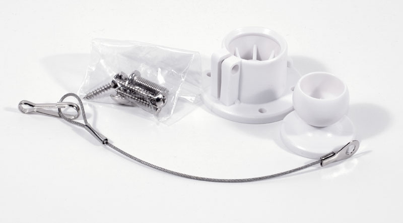 Vridbart väggfäste vit S, styck