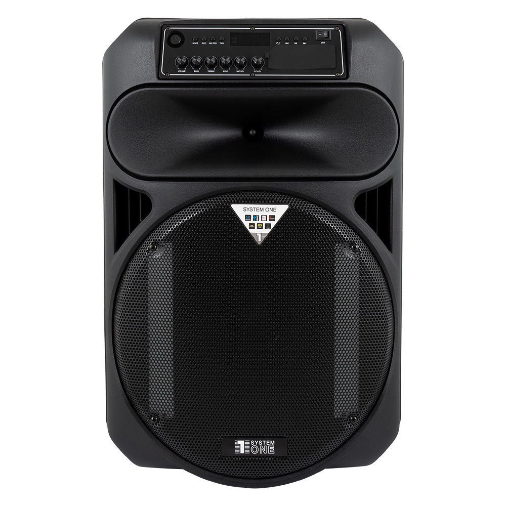 System One PartyBox 15 partyhögtalare med mikrofon och bluetooth