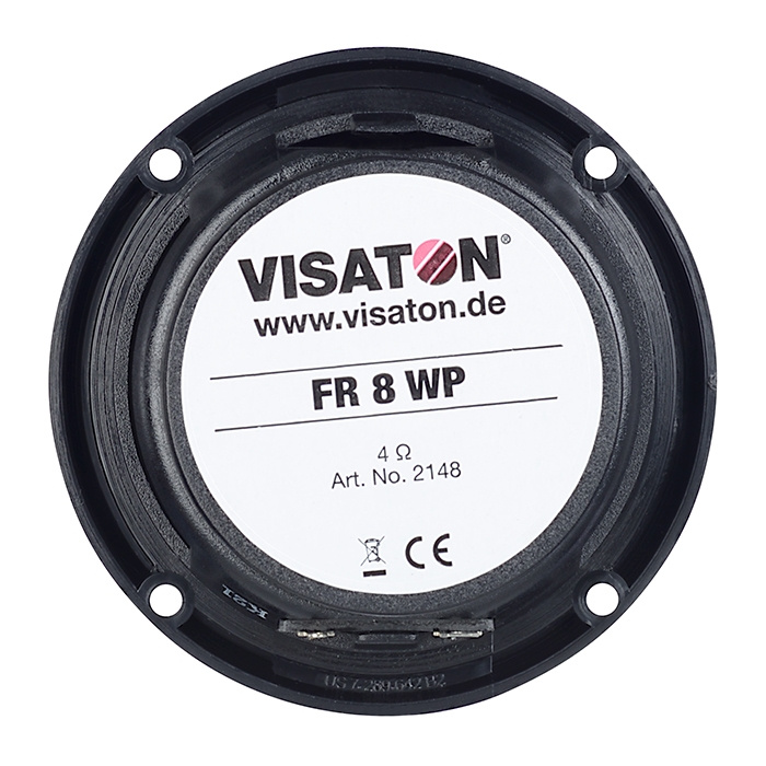 Visaton FR 8 WP, vädertålig 3.3 tums infällnadshögtalare 8 Ohm svart , styck