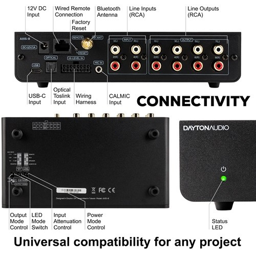 Dayton Audio Axis-8, 8-kanalig DSP/ljudprocessor till bil & hem