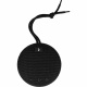Dayton Audio Boost Mini, portabel Bluetooth-högtalare En rund, svart, portabel Bluetooth-högtalare med en snodd.