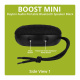 Dayton Audio Boost Mini, portabel Bluetooth-högtalare Portabel Bluetooth-högtalare med knappar för läge och ström, svart design.
