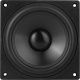 Dayton Audio DMA105-4, 4tums fullregister Svart högtalare med konisk membran, designad för audioanvändning.
