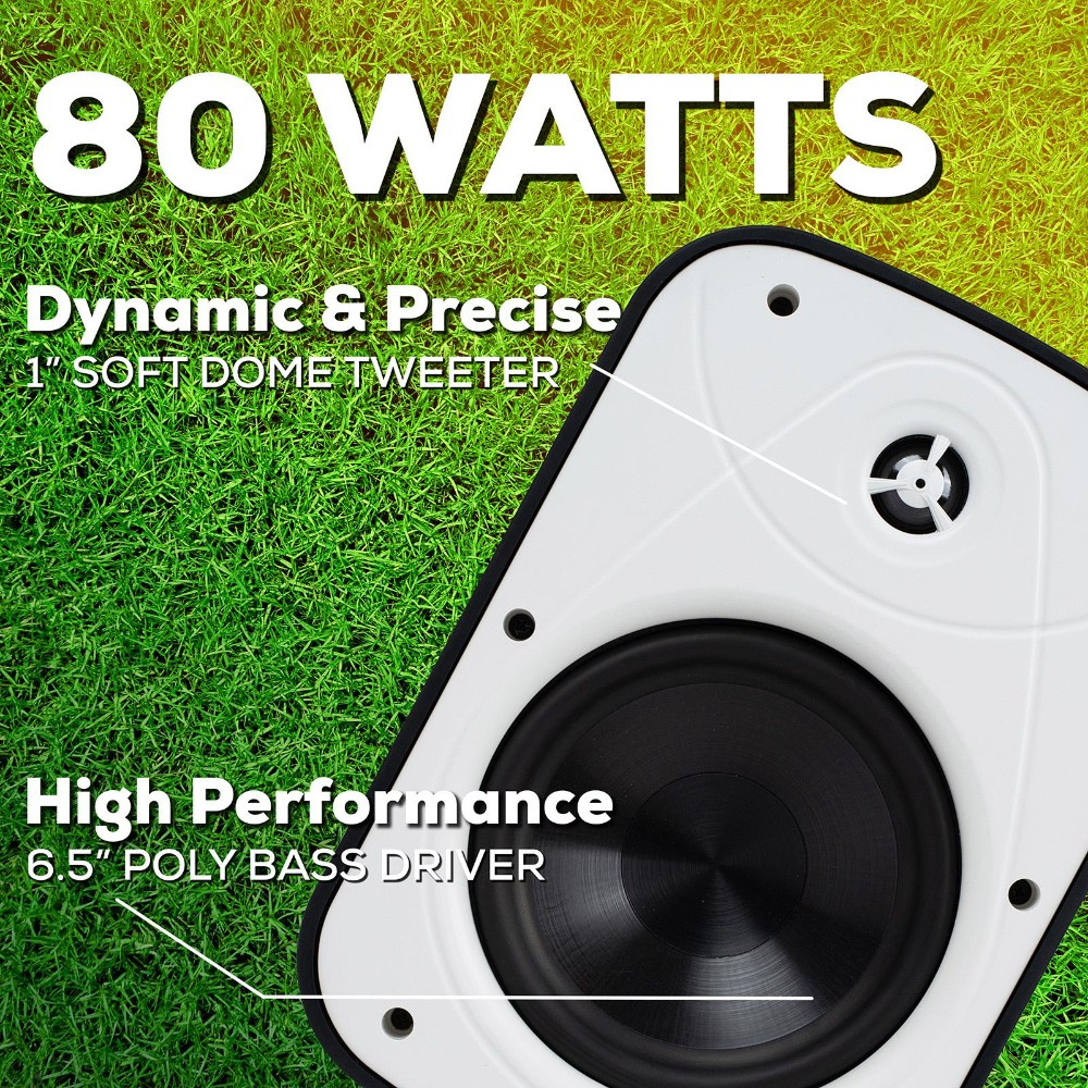 Dayton Audio IO65XP, aktiva 6.5 tums utomhushögtalare, vitt par