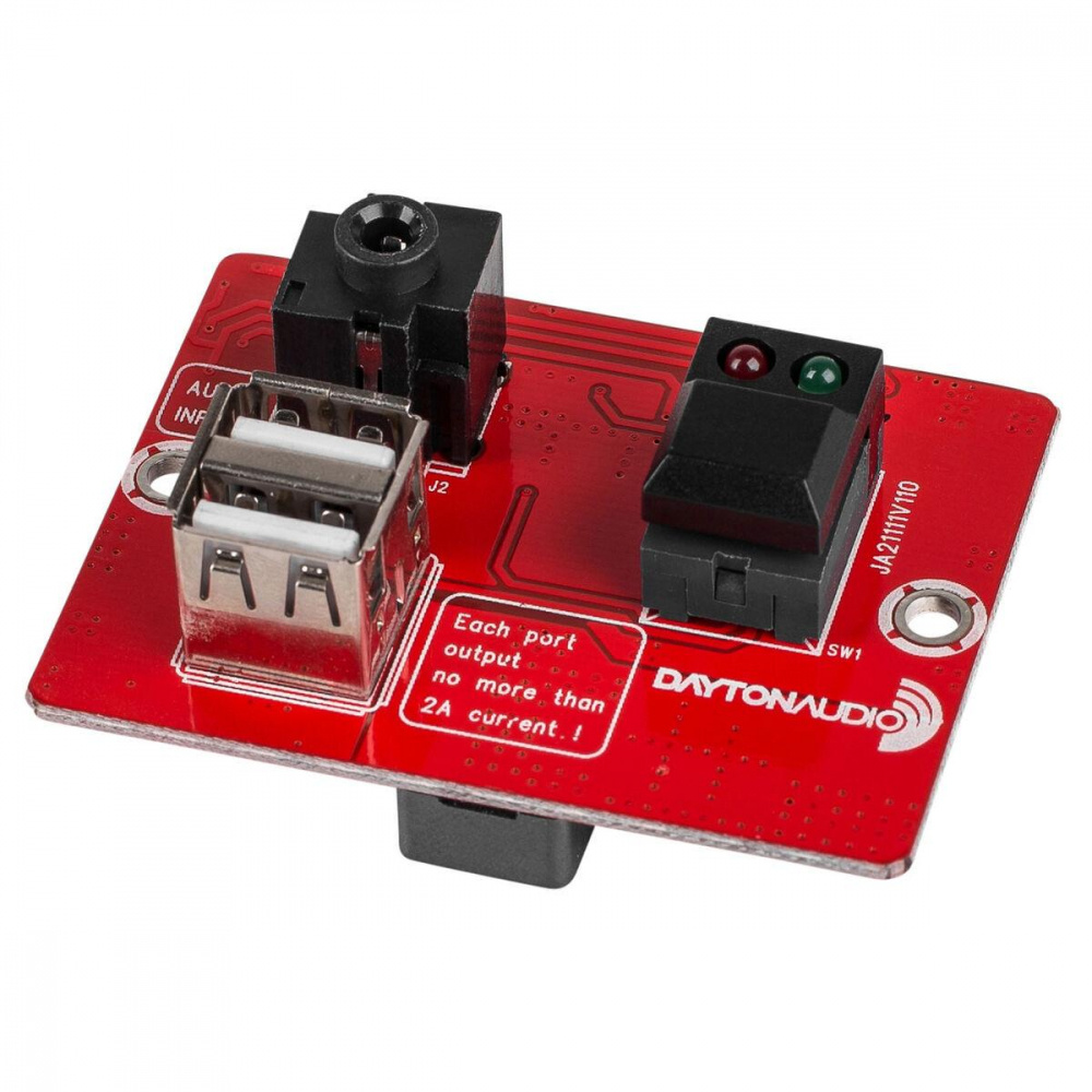 Kompakt expansionskort med USB och anslutningar för ljudsystem.