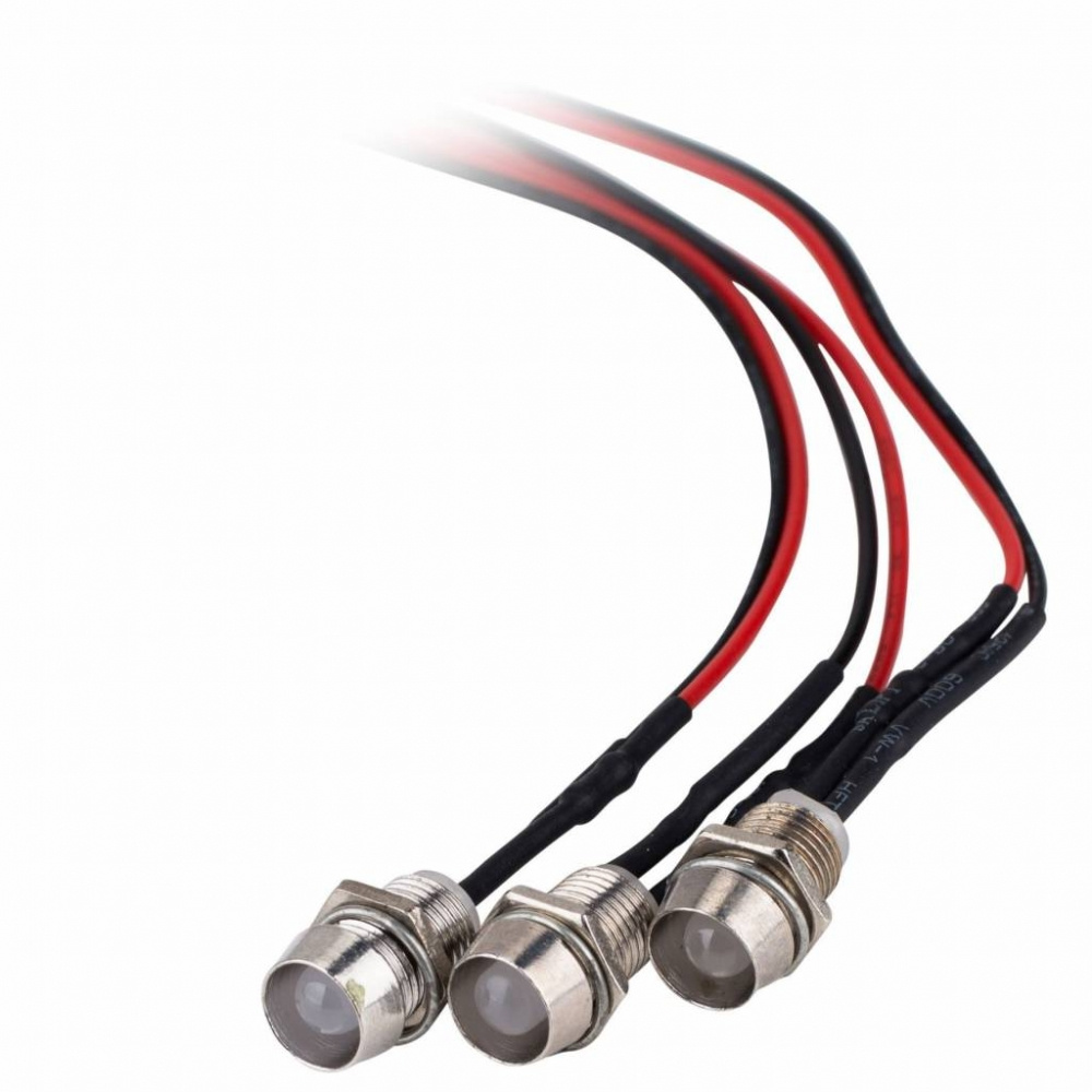 Lysdioder med kablar för Dayton Audio KAB-förstärkare.