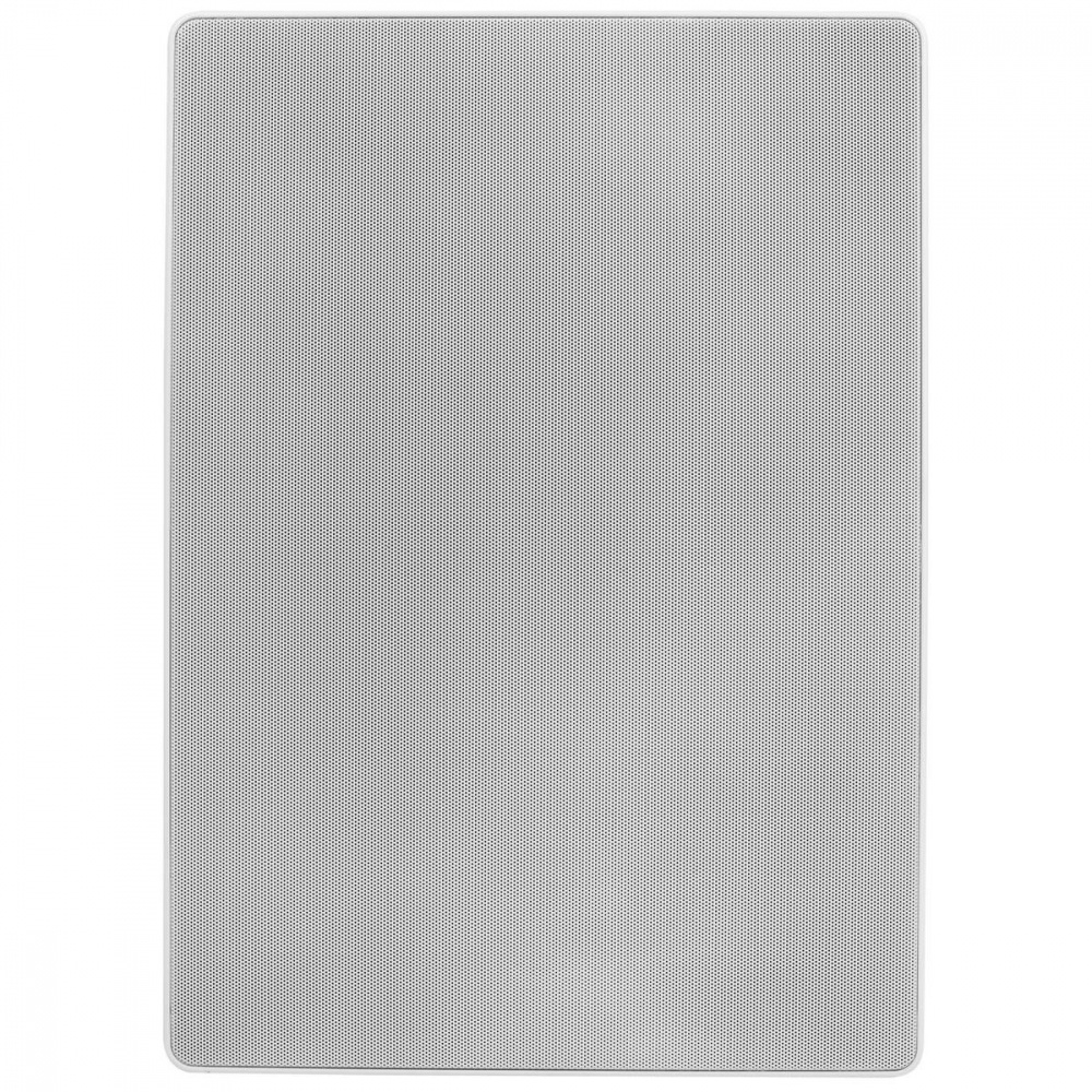 Inbyggnadshögtalare med vit gallerfront, avsedd för tak- eller väggmontering.