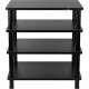 Dayton Audio MS41B, modulärt HiFi-rack med fyra plan Modulärt HiFi-rack med fyra svarta hyllplan och stabila ben.