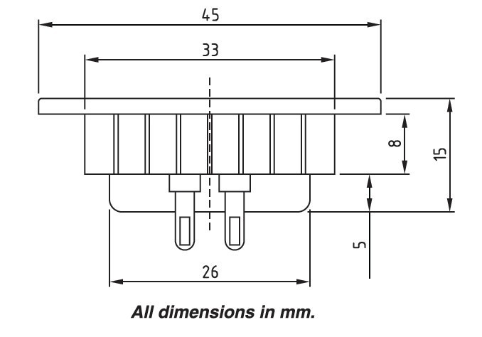Konstruktionsritning med mått för Dayton Audio ND20FA-6 komponent.