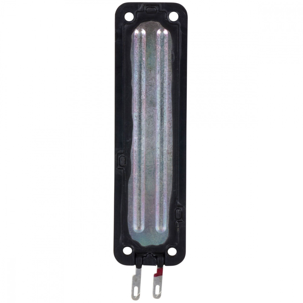 Kompakt banddiskant med metallisk yta och terminaler för anslutning.