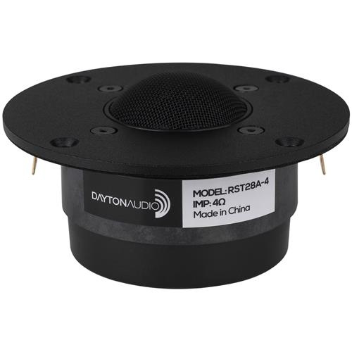 Liten rund diskant med svart galler och märkning för Dayton Audio.