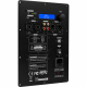 Dayton Audio SPA500DSP Baksidan av en förstärkare med anslutningar och inställningar.