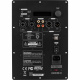 Dayton Audio SPA500DSP Baksidan av en ljudförstärkare med anslutningar och specifikationer.