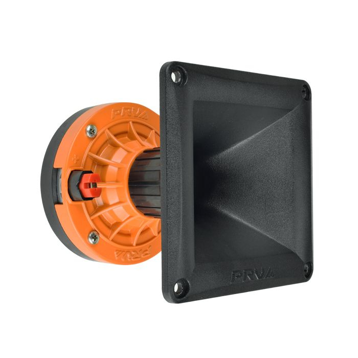 Mellanregister-driver med horn, svart och orange design.