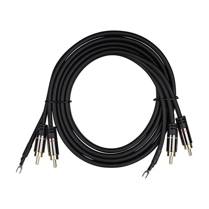 Audtek DMCG6, skivspelarkabel med jordledare 1.8 meter