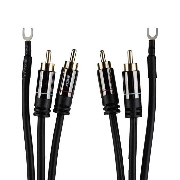 Audtek DMCG6, skivspelarkabel med jordledare 1.8 meter