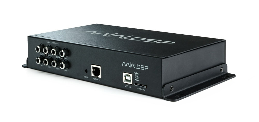 Ljudprocessor med flera ingångar och utgångar för DSP-anpassning.